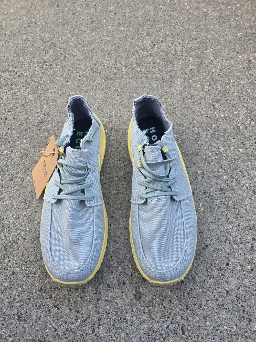 Halo Eco Lite Men’s Casual Sneakers - Light Blue with Yellow Sole Men Size 10